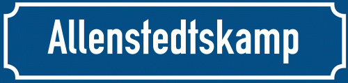 Straßenschild Allenstedtskamp