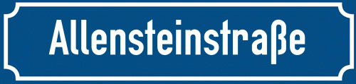 Straßenschild Allensteinstraße