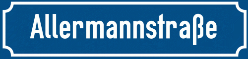 Straßenschild Allermannstraße