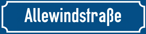 Straßenschild Allewindstraße