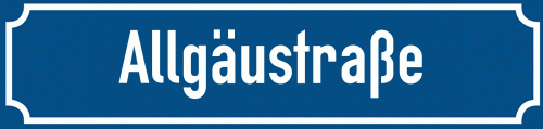Straßenschild Allgäustraße zum kostenlosen Download