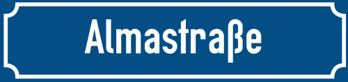 Straßenschild Almastraße