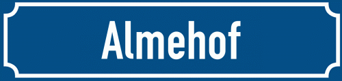 Straßenschild Almehof