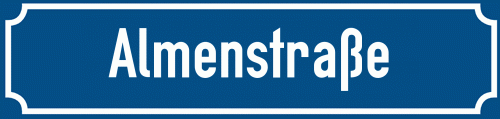 Straßenschild Almenstraße zum kostenlosen Download