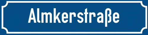 Straßenschild Almkerstraße