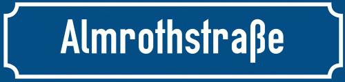 Straßenschild Almrothstraße