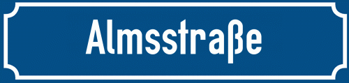 Straßenschild Almsstraße