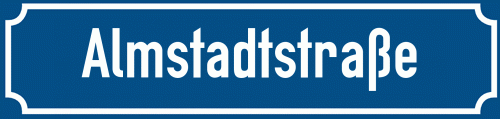 Straßenschild Almstadtstraße zum kostenlosen Download