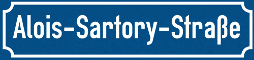 Straßenschild Alois-Sartory-Straße