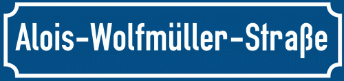 Straßenschild Alois-Wolfmüller-Straße