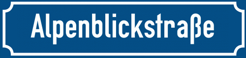 Straßenschild Alpenblickstraße zum kostenlosen Download