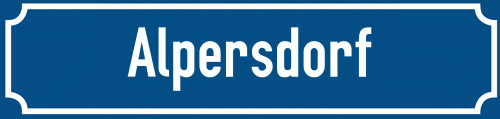 Straßenschild Alpersdorf