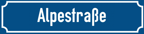 Straßenschild Alpestraße
