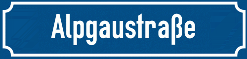 Straßenschild Alpgaustraße