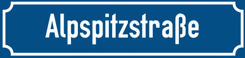 Straßenschild Alpspitzstraße zum kostenlosen Download