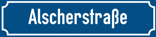 Straßenschild Alscherstraße