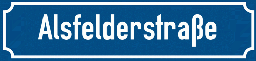 Straßenschild Alsfelderstraße zum kostenlosen Download