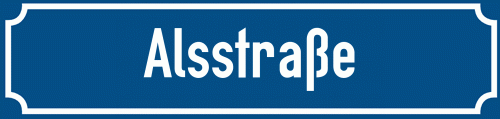 Straßenschild Alsstraße
