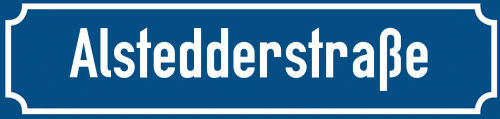 Straßenschild Alstedderstraße zum kostenlosen Download