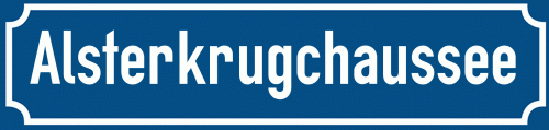 Straßenschild Alsterkrugchaussee