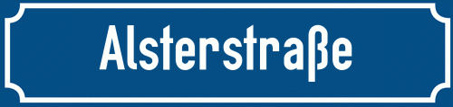 Straßenschild Alsterstraße zum kostenlosen Download