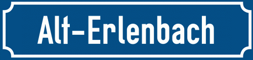 Straßenschild Alt-Erlenbach zum kostenlosen Download
