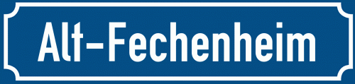 Straßenschild Alt-Fechenheim