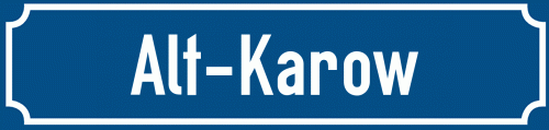 Straßenschild Alt-Karow