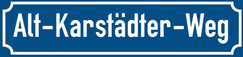 Straßenschild Alt-Karstädter-Weg