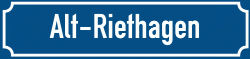 Straßenschild Alt-Riethagen