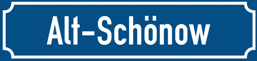Straßenschild Alt-Schönow