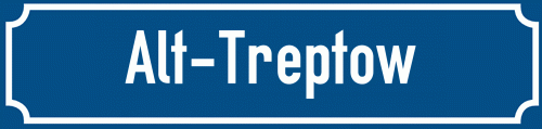 Straßenschild Alt-Treptow zum kostenlosen Download