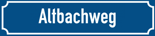 Straßenschild Altbachweg