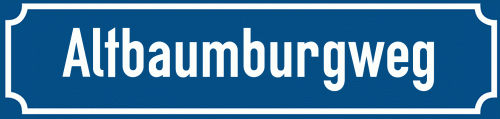 Straßenschild Altbaumburgweg