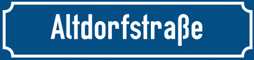 Straßenschild Altdorfstraße