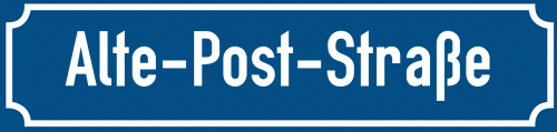 Straßenschild Alte-Post-Straße zum kostenlosen Download