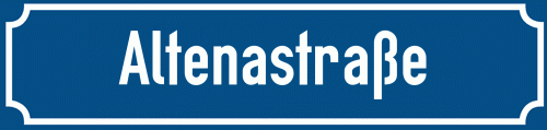 Straßenschild Altenastraße