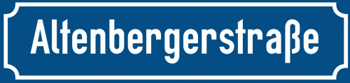 Straßenschild Altenbergerstraße zum kostenlosen Download