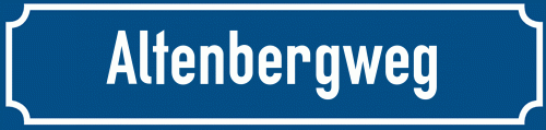 Straßenschild Altenbergweg