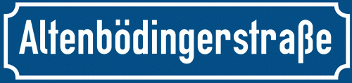 Straßenschild Altenbödingerstraße
