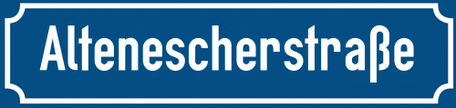 Straßenschild Altenescherstraße