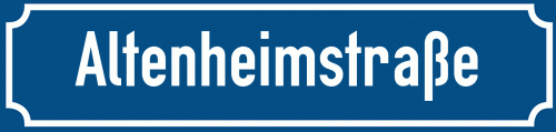Straßenschild Altenheimstraße