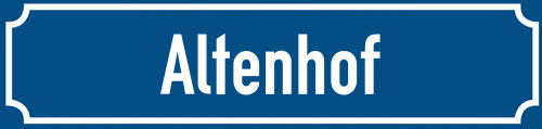 Straßenschild Altenhof
