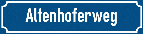 Straßenschild Altenhoferweg zum kostenlosen Download