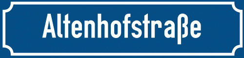 Straßenschild Altenhofstraße