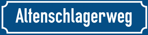 Straßenschild Altenschlagerweg