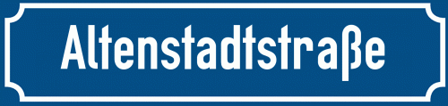 Straßenschild Altenstadtstraße zum kostenlosen Download
