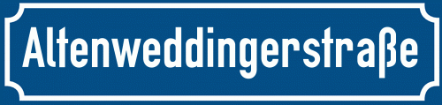 Straßenschild Altenweddingerstraße