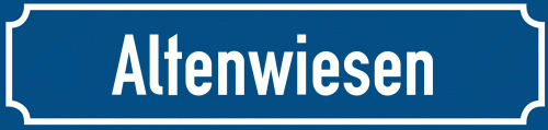 Straßenschild Altenwiesen