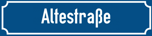 Straßenschild Altestraße zum kostenlosen Download